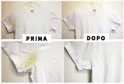 Il metodo definitivo per togliere macchie di sudore giallo dalle t-shirt in  5min